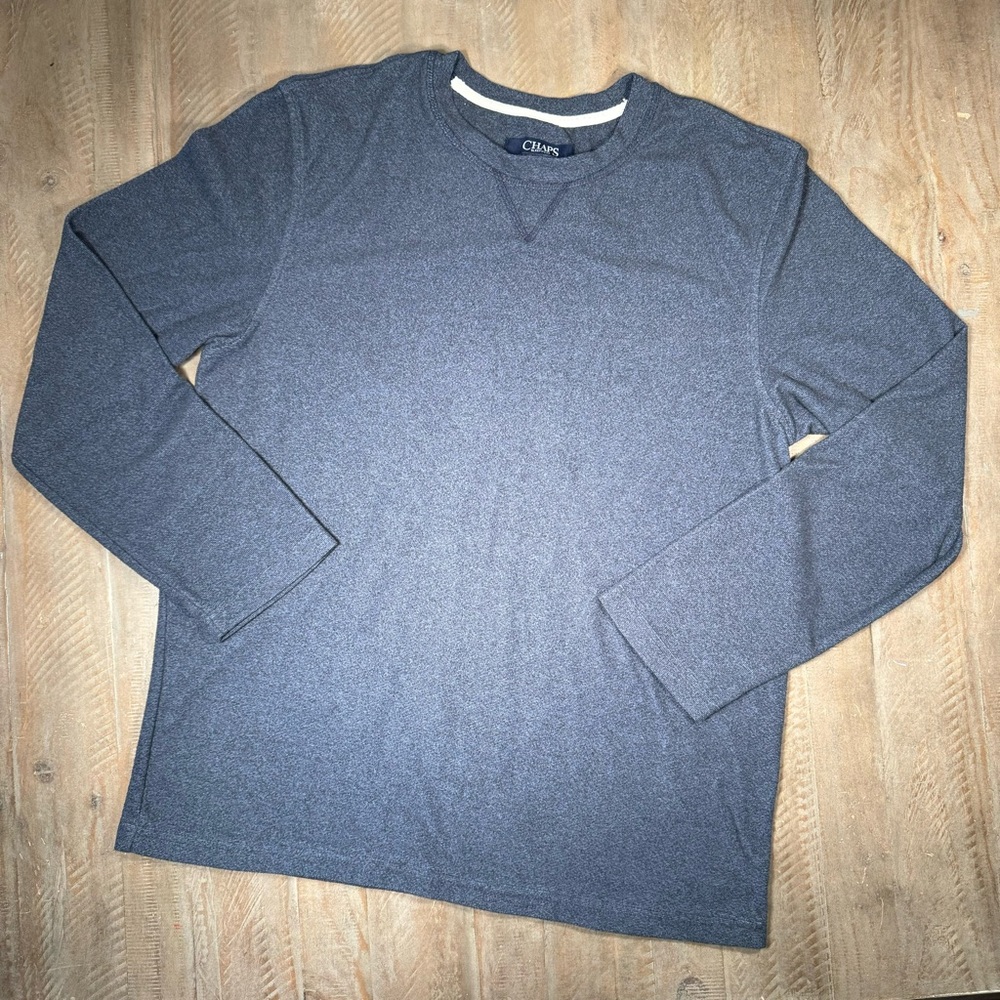 Chaps blue fleece top L